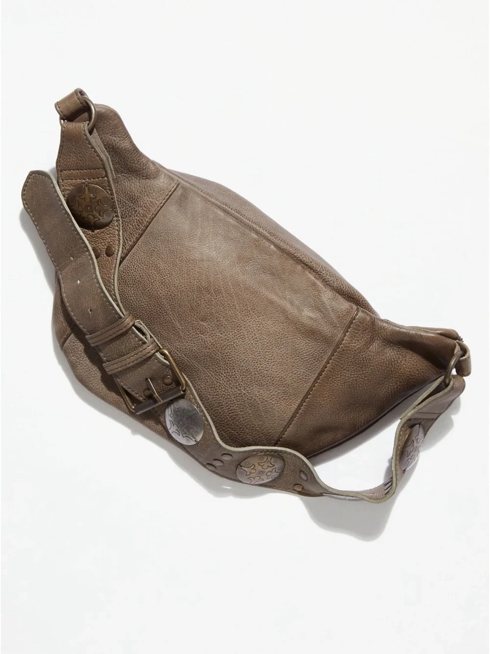 Free People Wilder Embellished Leather Sling Bag Crossbody Frozen Earth